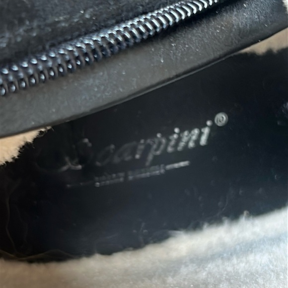 Scarpini Black Faux Leather Suede Boots Mid Calf Block Rubber Heel EU Size 37 - Picture 15 of 17